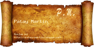 Patay Martin névjegykártya